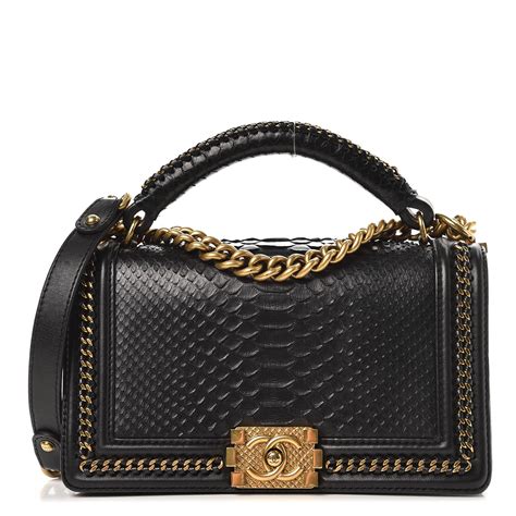 chanel boy top handle python|Chanel handbags for boys.